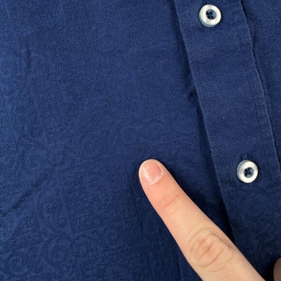 Robert Graham XL Classic Fit Blue Paisley Button Up Shirt Long Sleeve Cotton - Picture 15 of 16